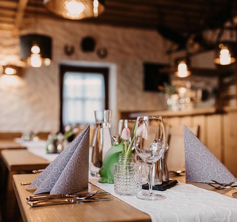 dining room in the cozy restaurant in Wagrain
